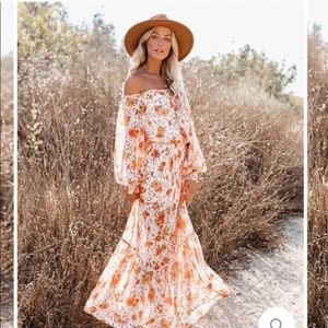 Live for sunsets floral maxi dress